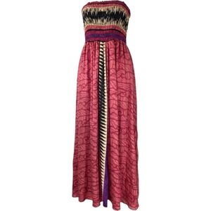 Wevez Silk Harem Jumpsuit Womens M Red Upcycled From Vintage Sari Strapless OOAK